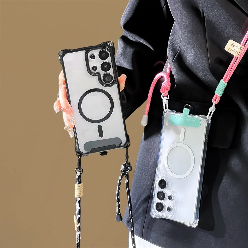 Wireless Magnetic Charging Phone Case For Samsung S25 Ultra S24 S23 Plus Lanyard With Strap Crossbody Hard Plastic Cover Shell
Wireless Magnetic Charging Phone Case For Samsung S25 Ultra S24 S23 Plus Lanyard With Strap Crossbody Hard Plastic Cover Shell