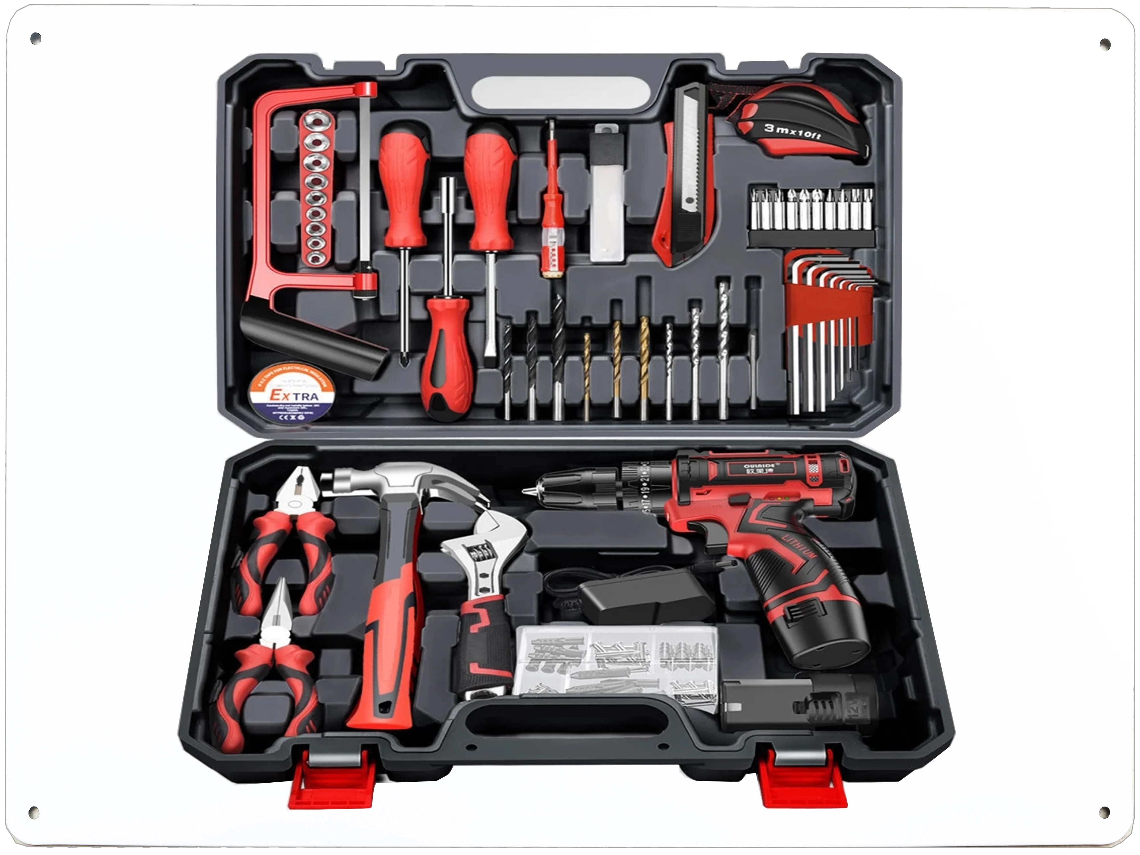 New Low price 120 Pcs Home Tool Kit with Drill 20V Power Drill Cordless Set 25+1 Clutch Tool Sets for Household Tool Set Metal
New Low price 120 Pcs Home Tool Kit with Drill 20V Power Drill Cordless Set 25+1 Clutch Tool Sets for Household Tool Set Metal