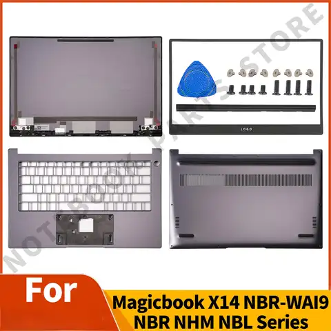 New Laptop Case For Magicbook X14 NBR-WAI9 NBR NHM NBL LCD Back Cover Palmrest Bottom Hingecover Replacement Gray