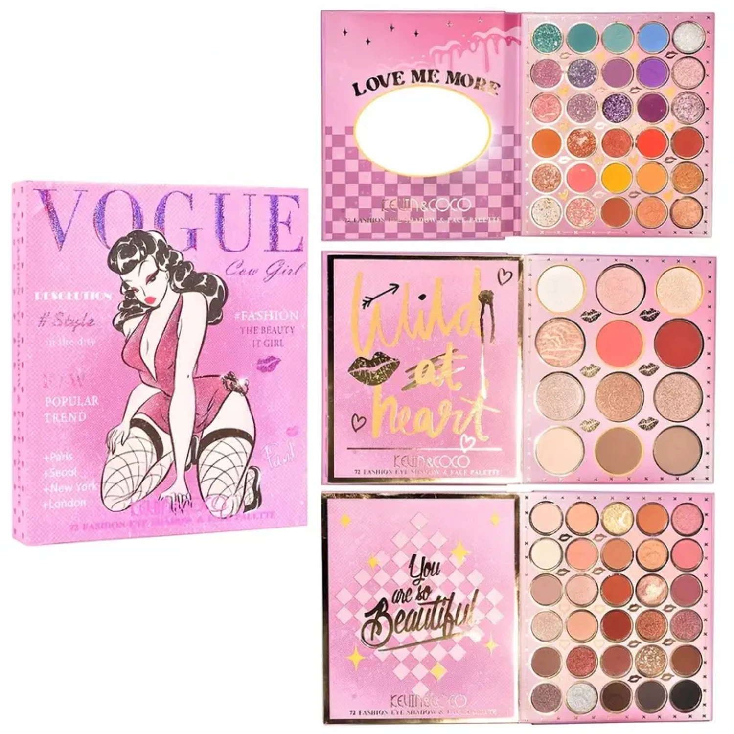 KEVIN&COCO Pearlescent Bright Spice Girl 72 Color Eyeshadow Palette with Innovative Three-Layer Flip Technology for Stunning Con
KEVIN&COCO Pearlescent Bright Spice Girl 72 Color Eyeshadow Palette with Innovative Three-Layer Flip Technology for Stunning Con