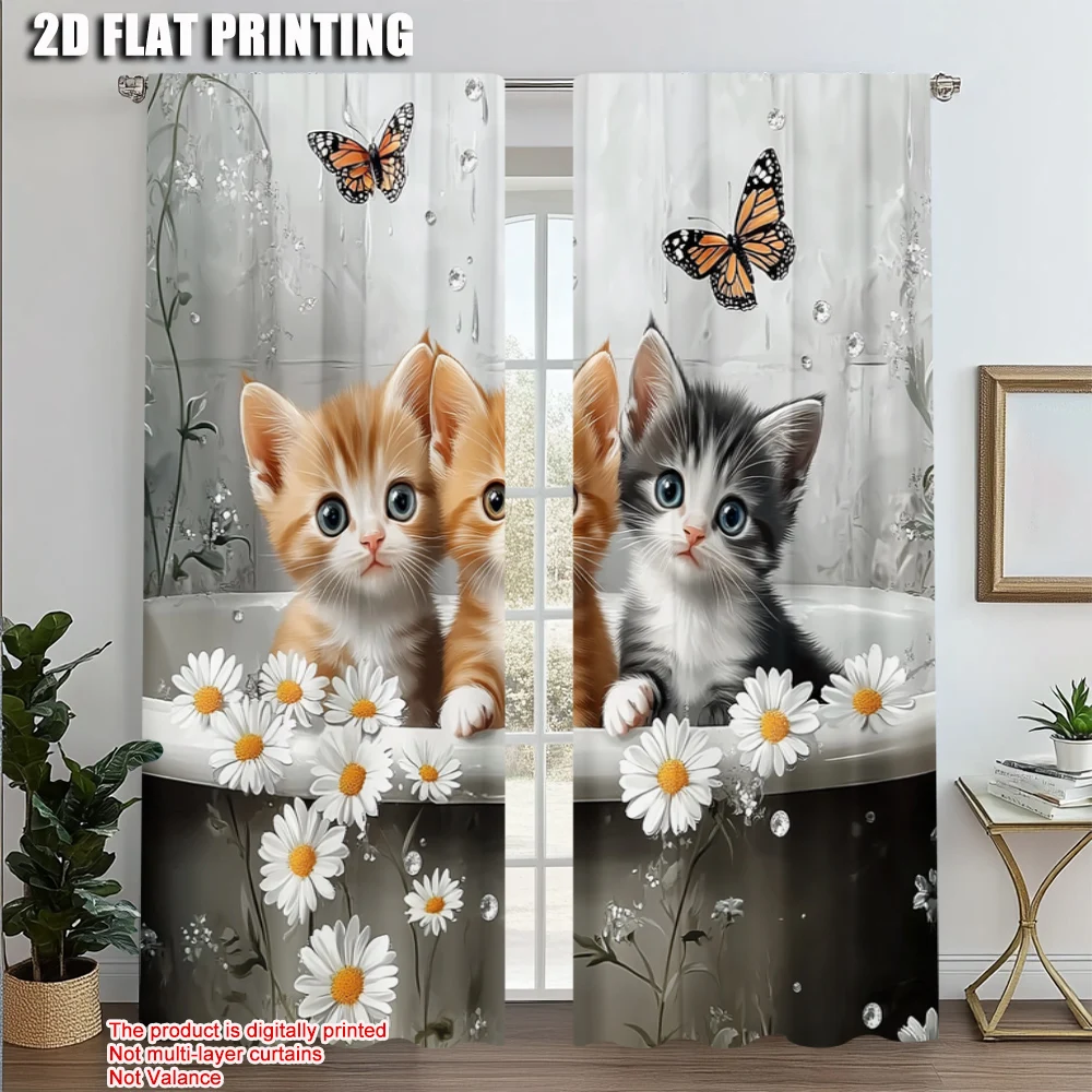 2pcs, Window Curtain 2D print Charming Kittens in Bathtub Fabric (without rod) Versatile All Use for Living Room, Office,
2pcs, Window Curtain 2D print Charming Kittens in Bathtub Fabric (without rod) Versatile All Use for Living Room, Office,