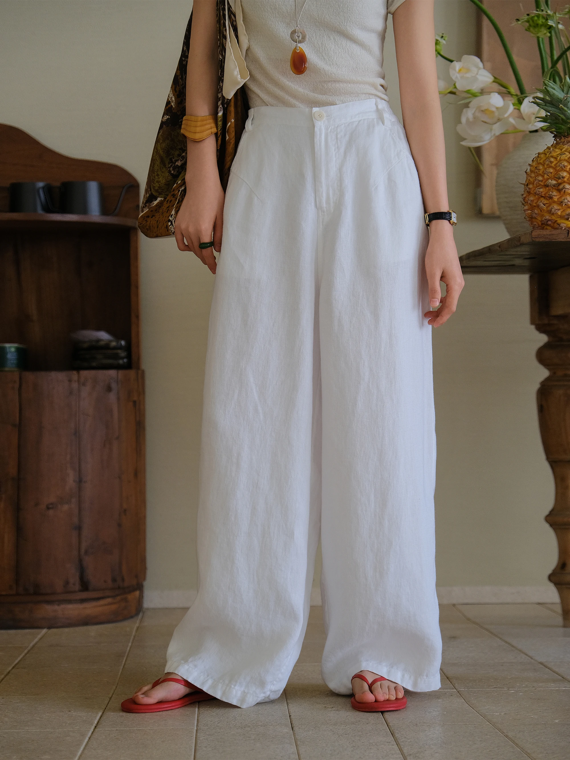 Han Han Mafeng Color Woven Straight Leg Long Pants Spring Summer Loose Fit Casual Trousers for Women Natural Waist Button Fly
Han Han Mafeng Color Woven Straight Leg Long Pants Spring Summer Loose Fit Casual Trousers for Women Natural Waist Button Fly