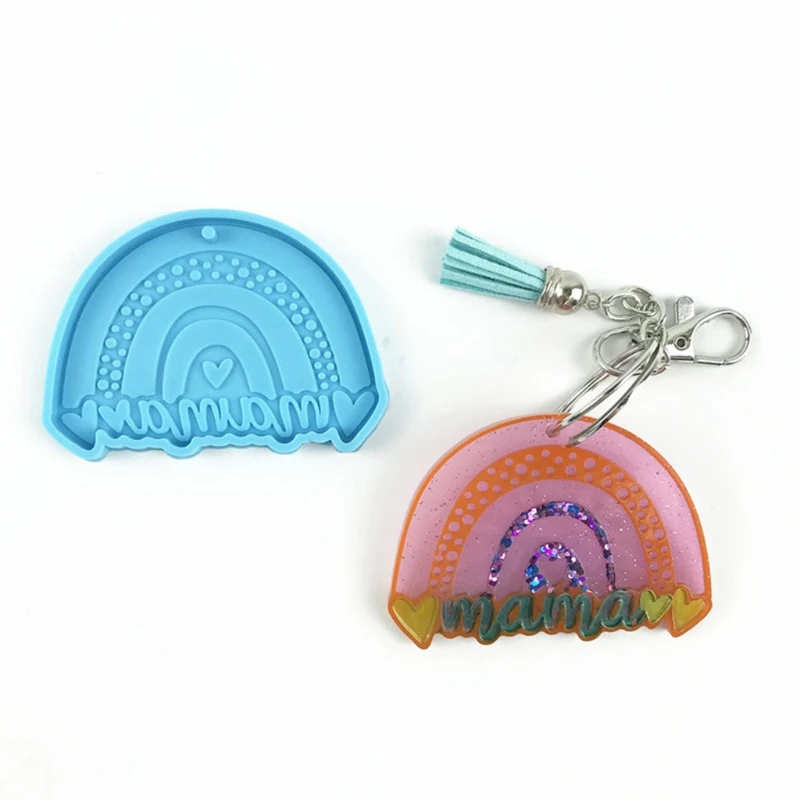F42F Rainbow Mom Keychain Resin Mold Hanging Pendant Silicone Mould DIY Crafts Mold
F42F Rainbow Mom Keychain Resin Mold Hanging Pendant Silicone Mould DIY Crafts Mold