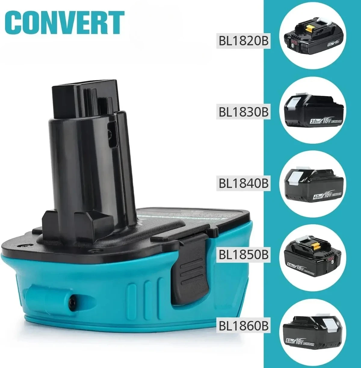 MAK1820 Adapter Converter for Makita 18V Li-Ion Battery Convert to for Dewalt 18V Ni-Cd Ni-Mh Battery Power Tools
MAK1820 Adapter Converter for Makita 18V Li-Ion Battery Convert to for Dewalt 18V Ni-Cd Ni-Mh Battery Power Tools