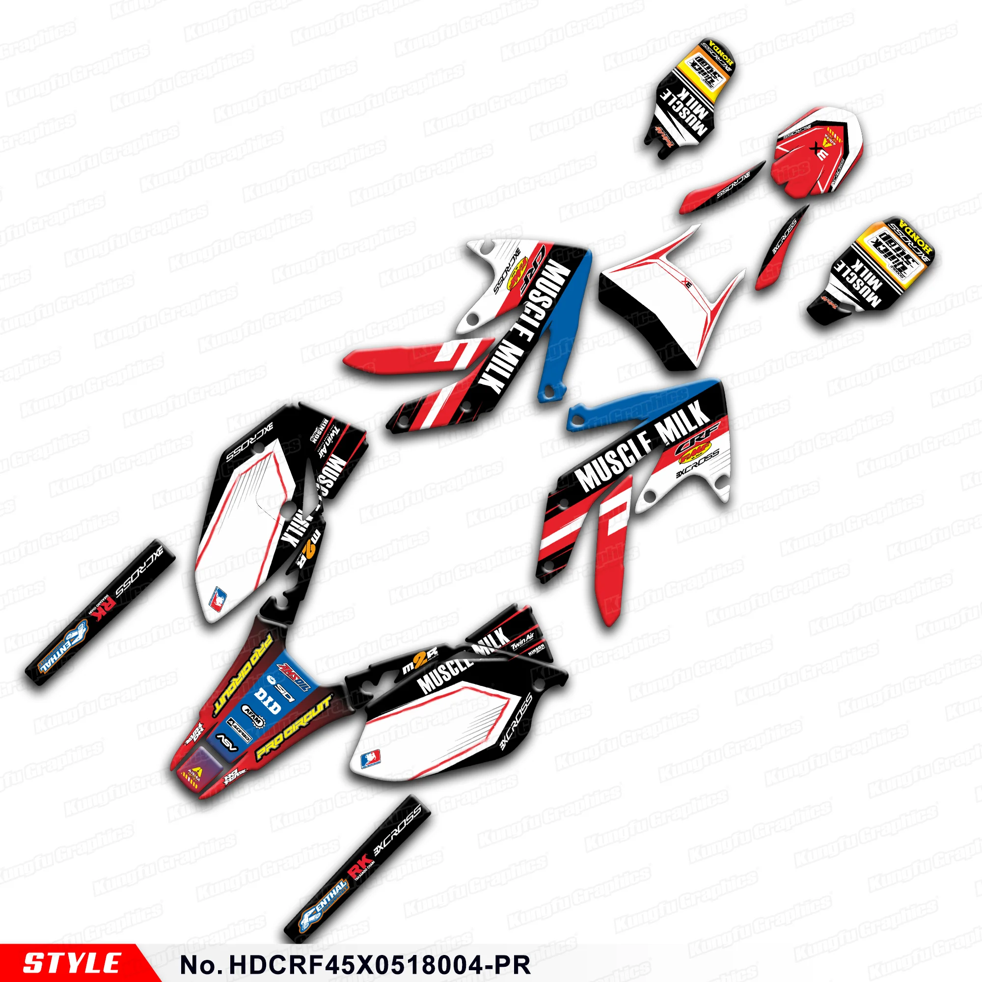 Motorcycle Stickers Vinyl Graphics for Honda CRF450X CRF 450 X 2005-2018, HDCRF45X0518004-PR
Motorcycle Stickers Vinyl Graphics for Honda CRF450X CRF 450 X 2005-2018, HDCRF45X0518004-PR