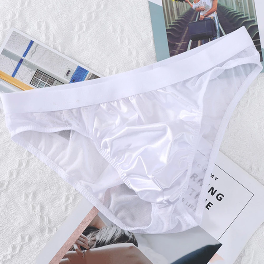 Men's Mesh Satin Briefs Sexy Perspective Panties in Low Waist Design Breathable Bikini Multiple Colors Available
Men's Mesh Satin Briefs Sexy Perspective Panties in Low Waist Design Breathable Bikini Multiple Colors Available