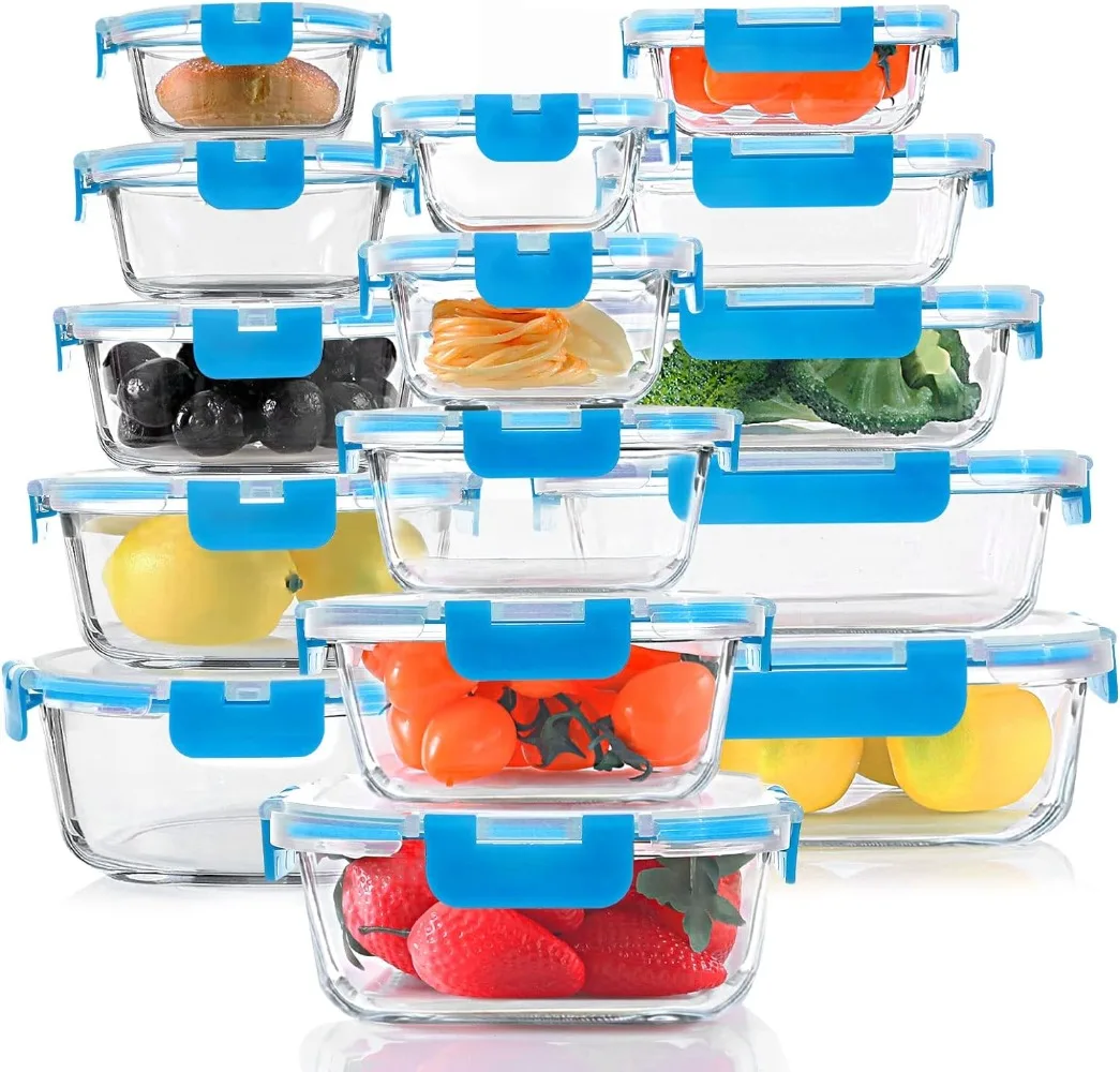 30 Piece Glass Food Storage Containers Meal Prep Set with Snap Lock Lids Airtight Lunch Containers
30 Piece Glass Food Storage Containers Meal Prep Set with Snap Lock Lids Airtight Lunch Containers