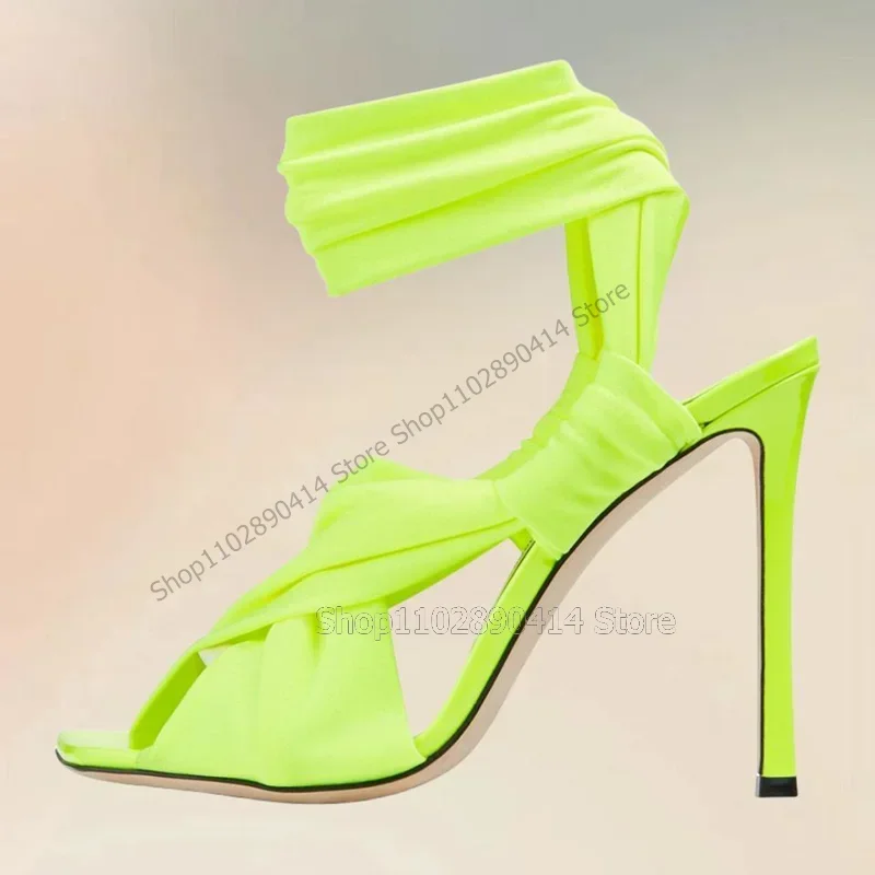 Fluorescent Green Pleated Strap Open Toe Sandals Slip On Women Shoes Thin High Heels Fashion Banquet 2026 Zapatos Para Mujere
Fluorescent Green Pleated Strap Open Toe Sandals Slip On Women Shoes Thin High Heels Fashion Banquet 2026 Zapatos Para Mujere