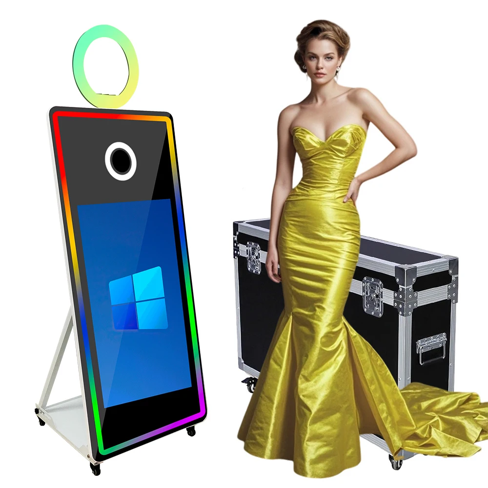 Portable 65 inch Mirror Photo Booth Selfie Photobooth with 43 inch Touch Screen Magic Mirror Photobooth Machine for Party Rental
Portable 65 inch Mirror Photo Booth Selfie Photobooth with 43 inch Touch Screen Magic Mirror Photobooth Machine for Party Rental