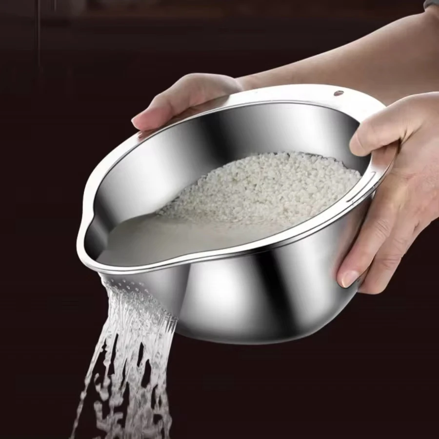 Rice Washer Strainer Bowl Stainless SteelRice Washing Bowl Rice Sieve Colander Fruit And Vegetable Strainer Kitchen Tools
Rice Washer Strainer Bowl Stainless SteelRice Washing Bowl Rice Sieve Colander Fruit And Vegetable Strainer Kitchen Tools