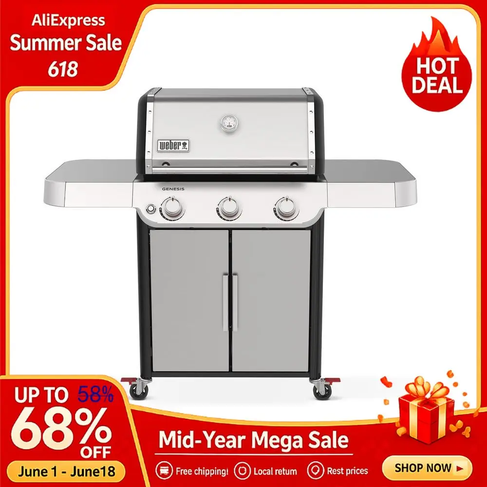 Liquid Propane Gas Grill for Outdoor Cooking, Stainless Steel, 3 Burners Stainless Steel Cooking Grates amp
Liquid Propane Gas Grill for Outdoor Cooking, Stainless Steel, 3 Burners Stainless Steel Cooking Grates amp