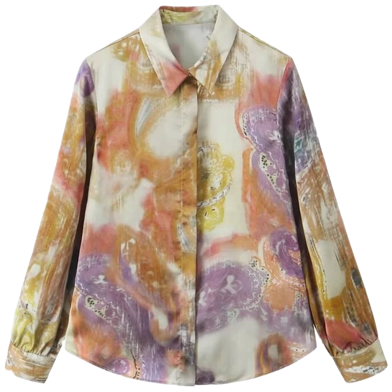 Spring 2024 Women's Faionable Mixed Fiber Print Satin irt Versatile Long Sve Straight Cut Classic Sle New Arrival
Spring 2024 Women's Faionable Mixed Fiber Print Satin irt Versatile Long Sve Straight Cut Classic Sle New Arrival