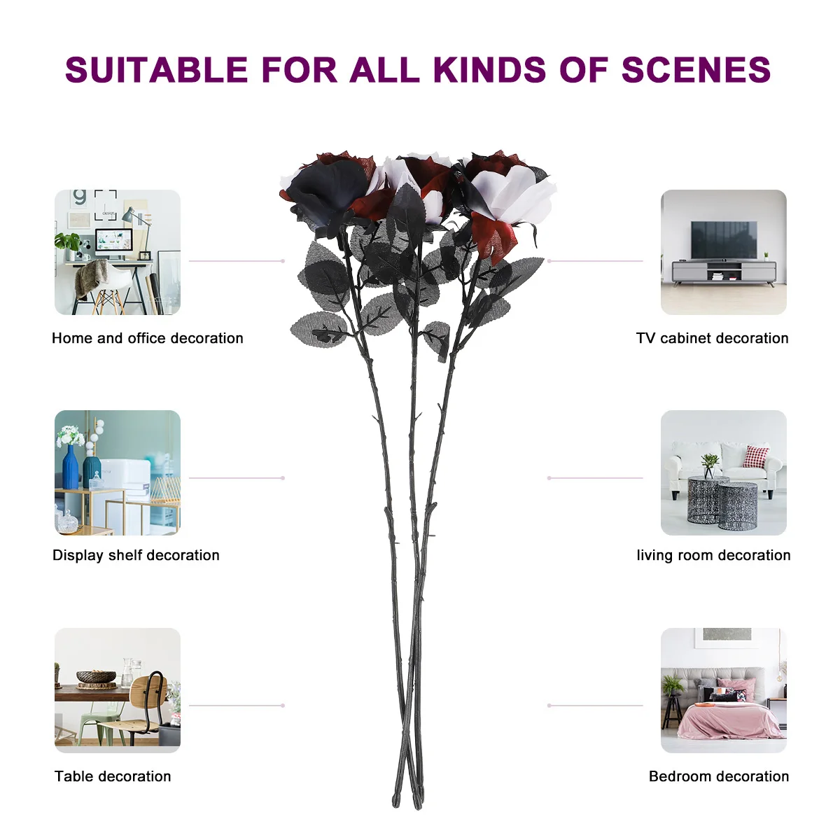 3pcs Artificial Silk Roses Lightweight Home Wedding Party DecorationsRose Halloween Ornament Shooting Props
3pcs Artificial Silk Roses Lightweight Home Wedding Party DecorationsRose Halloween Ornament Shooting Props