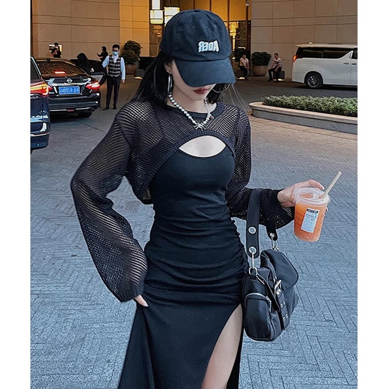 Summer Ice Silk Mesh Knitted Top Women's Thin Half-length Shawl Shoulder Strap Dress Outer Covering Korean Style Commute Wind
Summer Ice Silk Mesh Knitted Top Women's Thin Half-length Shawl Shoulder Strap Dress Outer Covering Korean Style Commute Wind