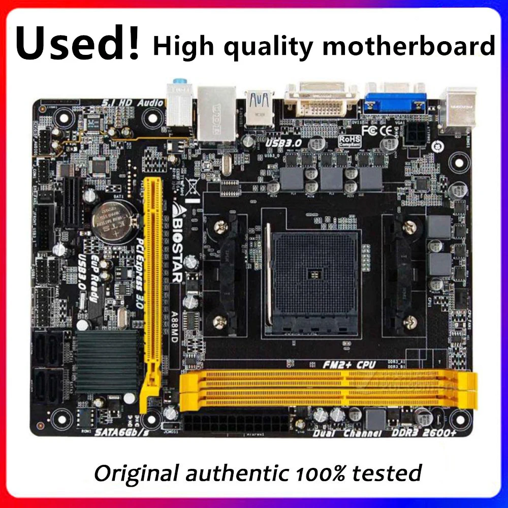 For Biostar A88MD Motherboard Socket FM2 FM2+ DDR3 For AMD A88X Original Desktop Mainboard SATA III Used Mainboard
For Biostar A88MD Motherboard Socket FM2 FM2+ DDR3 For AMD A88X Original Desktop Mainboard SATA III Used Mainboard
