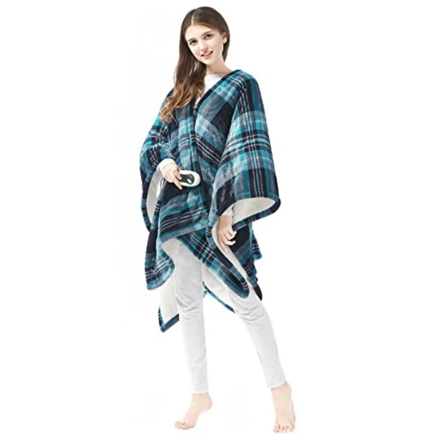 Wearable Electric Poncho Wrap Blanket Ultra Soft Sherpa and Berber Fleece Heated Throw UL Certified and Oeko-TEX 3 Heat Setting
Wearable Electric Poncho Wrap Blanket Ultra Soft Sherpa and Berber Fleece Heated Throw UL Certified and Oeko-TEX 3 Heat Setting