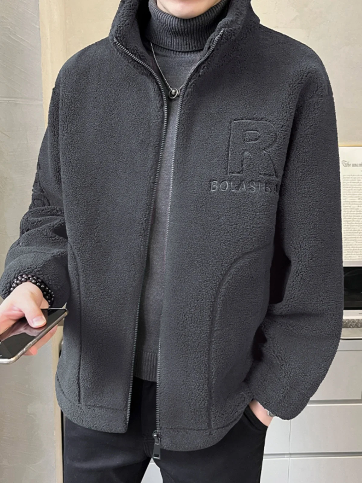 Lamb Velvet Jaet Men's Korean Sle Trendy Autumn Winter Loose plus Size Casual Warm Stand Collar Jaet Youth Faion
Lamb Velvet Jaet Men's Korean Sle Trendy Autumn Winter Loose plus Size Casual Warm Stand Collar Jaet Youth Faion