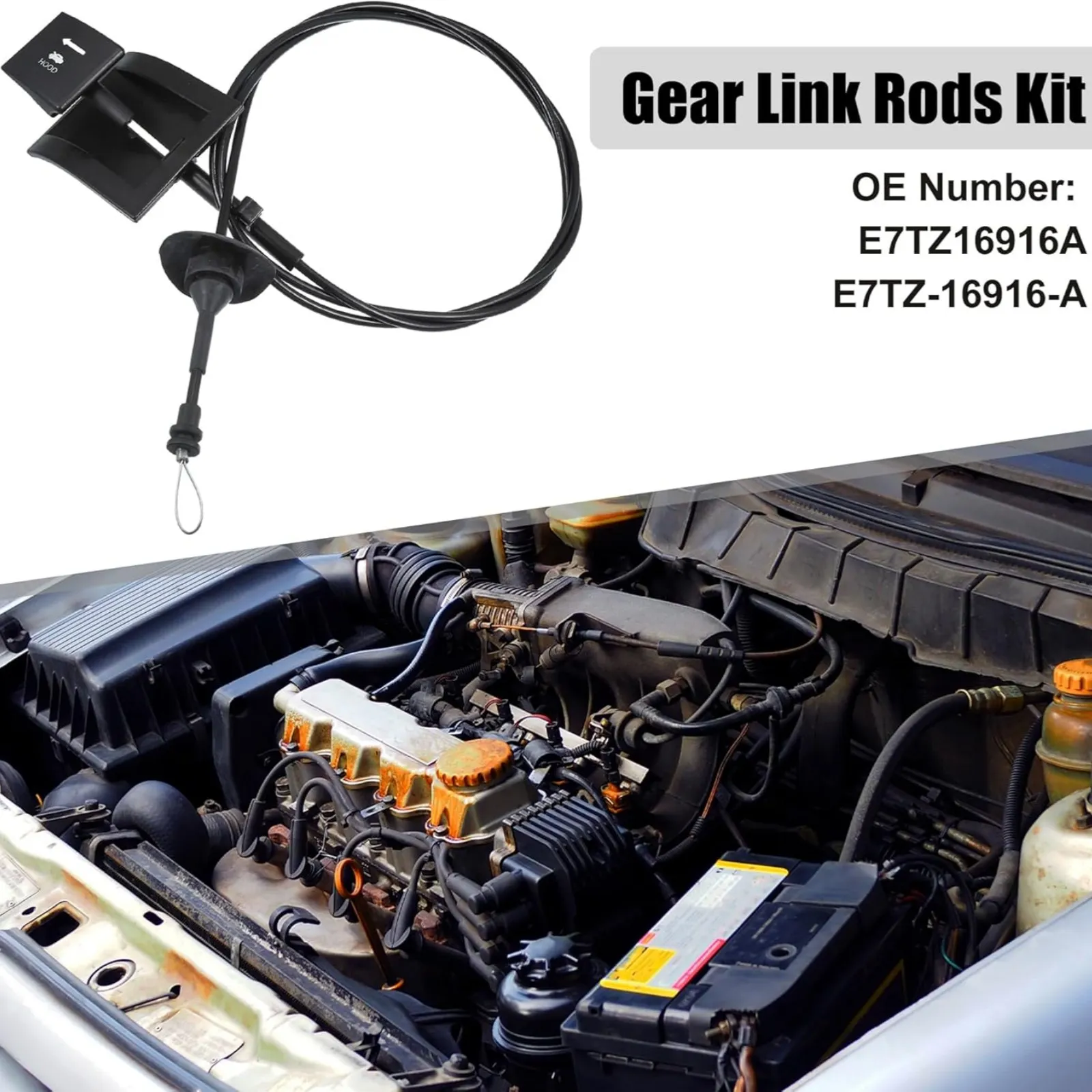 1PC Hood Release Cable for Ford F150 F250 F350 Bronco 1987-1991 Replaces E7TZ16916A 912041 Gear Link Rods Kit Metal+Plastic
1PC Hood Release Cable for Ford F150 F250 F350 Bronco 1987-1991 Replaces E7TZ16916A 912041 Gear Link Rods Kit Metal+Plastic