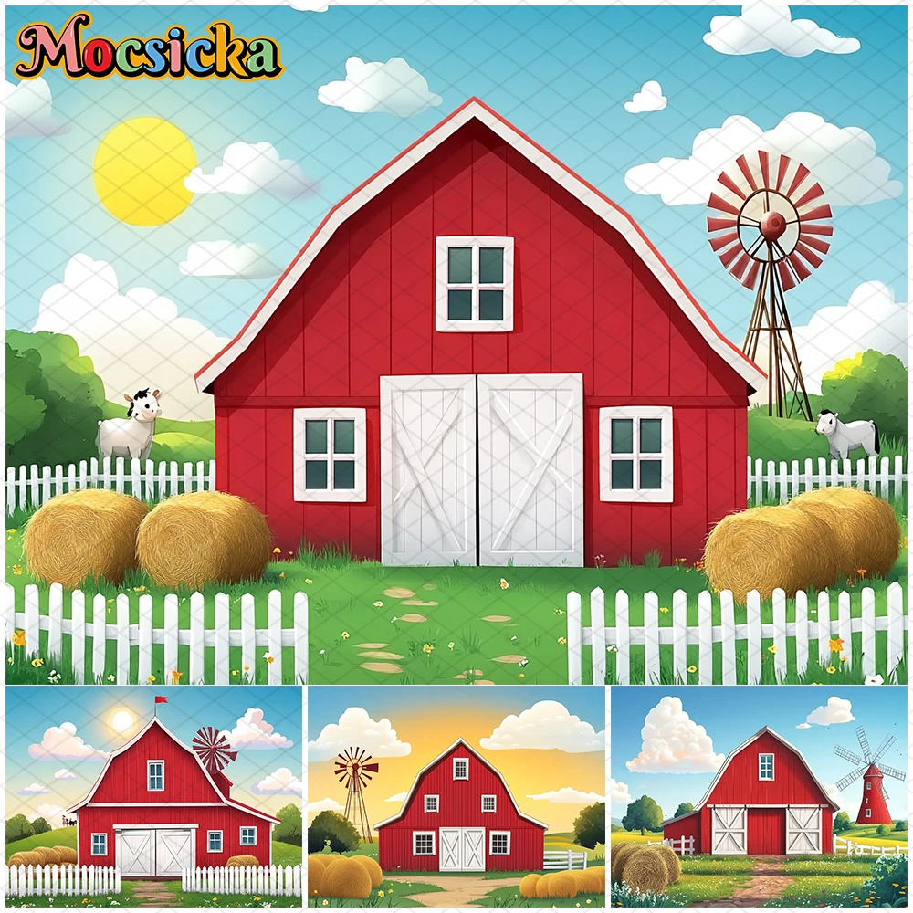Mocsicka Farm Photo Backdrops Spring Party Red House Green Grassland Picture Decorations Birthday Photography Backgrounds Banner
Mocsicka Farm Photo Backdrops Spring Party Red House Green Grassland Picture Decorations Birthday Photography Backgrounds Banner