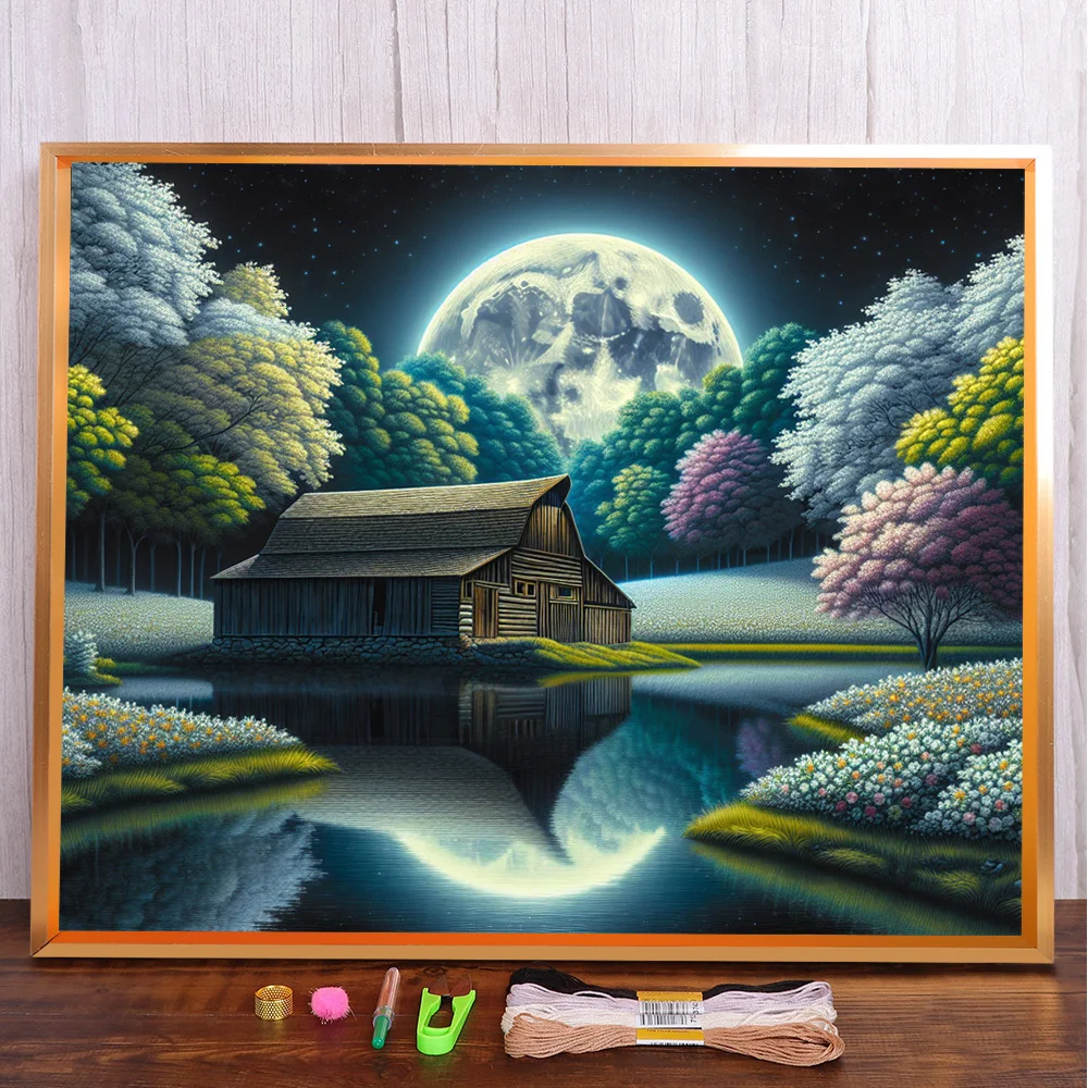 Landscape Moon Night Printed Fabric Cross Stitch Patterns Embroidery Painting Handmade Handiwork Craft Package For Adults Floss
Landscape Moon Night Printed Fabric Cross Stitch Patterns Embroidery Painting Handmade Handiwork Craft Package For Adults Floss