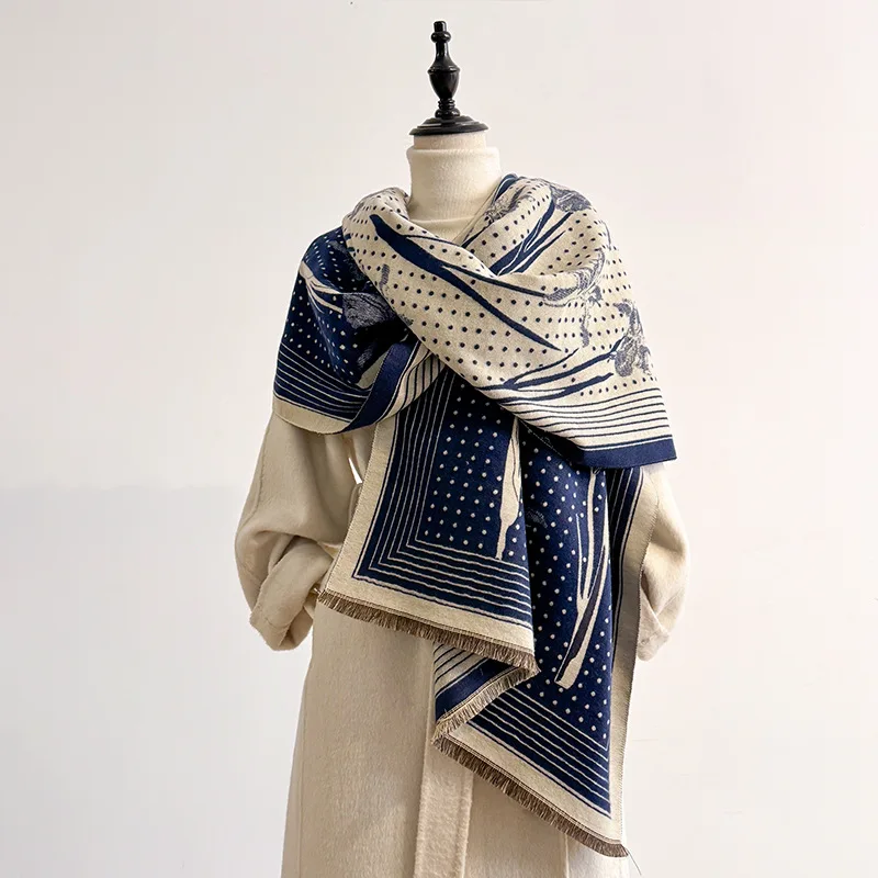 Autumn and winter European and American polka dot cashmere-like scarf, air-conditioned room women's outerwear shawl
Autumn and winter European and American polka dot cashmere-like scarf, air-conditioned room women's outerwear shawl