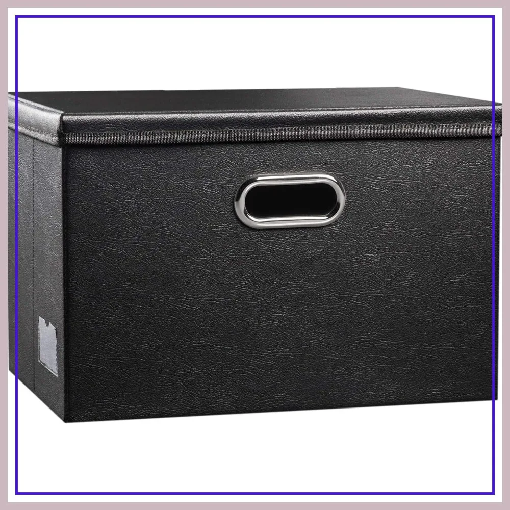 Large Collapsible Storage Bin with Lid, Leather Fabric Foldable Box Organizer for Home Closet, Black (17.7x11.8x11.8)
Large Collapsible Storage Bin with Lid, Leather Fabric Foldable Box Organizer for Home Closet, Black (17.7x11.8x11.8)
