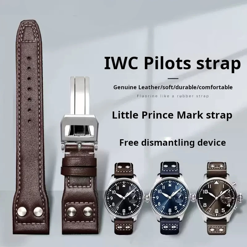 For IWC Big Pilot Mark 18 Spitfire Brown blue Cowhide Folding Buckle Watch Strap men's Genuine Leather Rivets Watchband 21 22mm
For IWC Big Pilot Mark 18 Spitfire Brown blue Cowhide Folding Buckle Watch Strap men's Genuine Leather Rivets Watchband 21 22mm