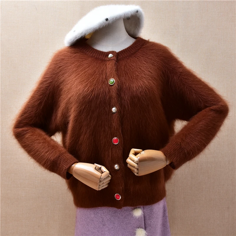 Ladies Women Spring Autumn Clothing Fashion Hairy Angora Rabbit Hair Knitted Short Style Loose Cardigans Mink Fur Sweater Jacket
Ladies Women Spring Autumn Clothing Fashion Hairy Angora Rabbit Hair Knitted Short Style Loose Cardigans Mink Fur Sweater Jacket