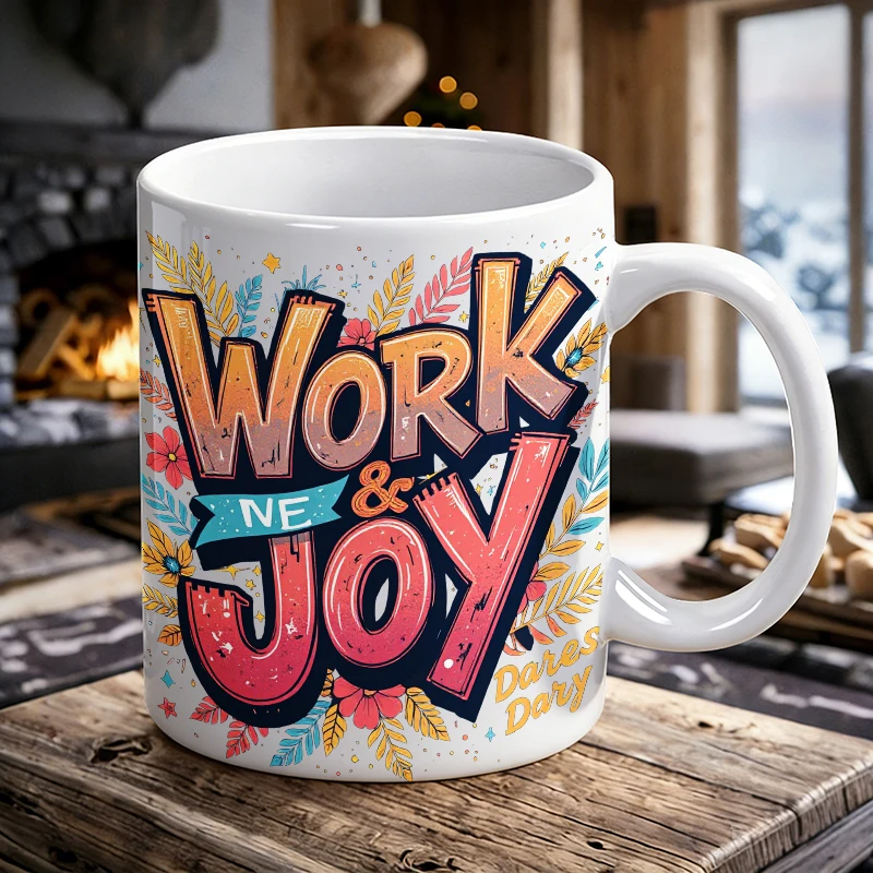 Work Themed Coffee Mug Bright Gradient Work & Joy Ceramic Tea Cup, Milk Cup, Office Tea Cup, Drinking Cup, Gift for Friends
Work Themed Coffee Mug Bright Gradient Work & Joy Ceramic Tea Cup, Milk Cup, Office Tea Cup, Drinking Cup, Gift for Friends