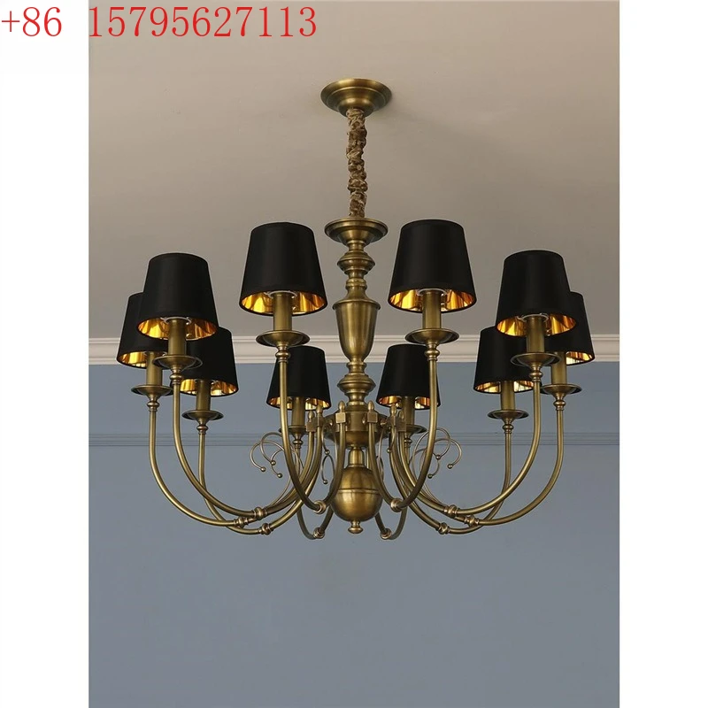 Vintage pastoral living room lamps European atmosphere dining room bedroom full copper candle chandelier
Vintage pastoral living room lamps European atmosphere dining room bedroom full copper candle chandelier