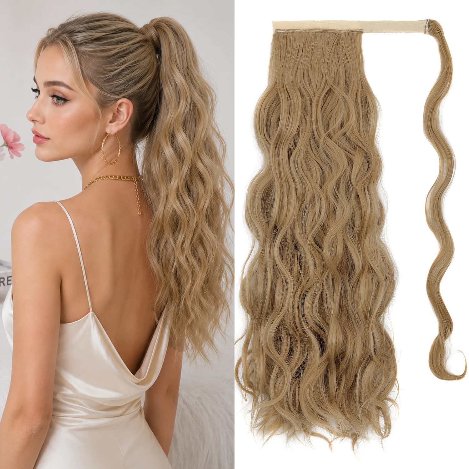 22 inch Long Wrap Around Pony Tail Clip in Curly Wavy Synthetic Fake Hairpiece Ponytail Hair Extension for Women
22 inch Long Wrap Around Pony Tail Clip in Curly Wavy Synthetic Fake Hairpiece Ponytail Hair Extension for Women
