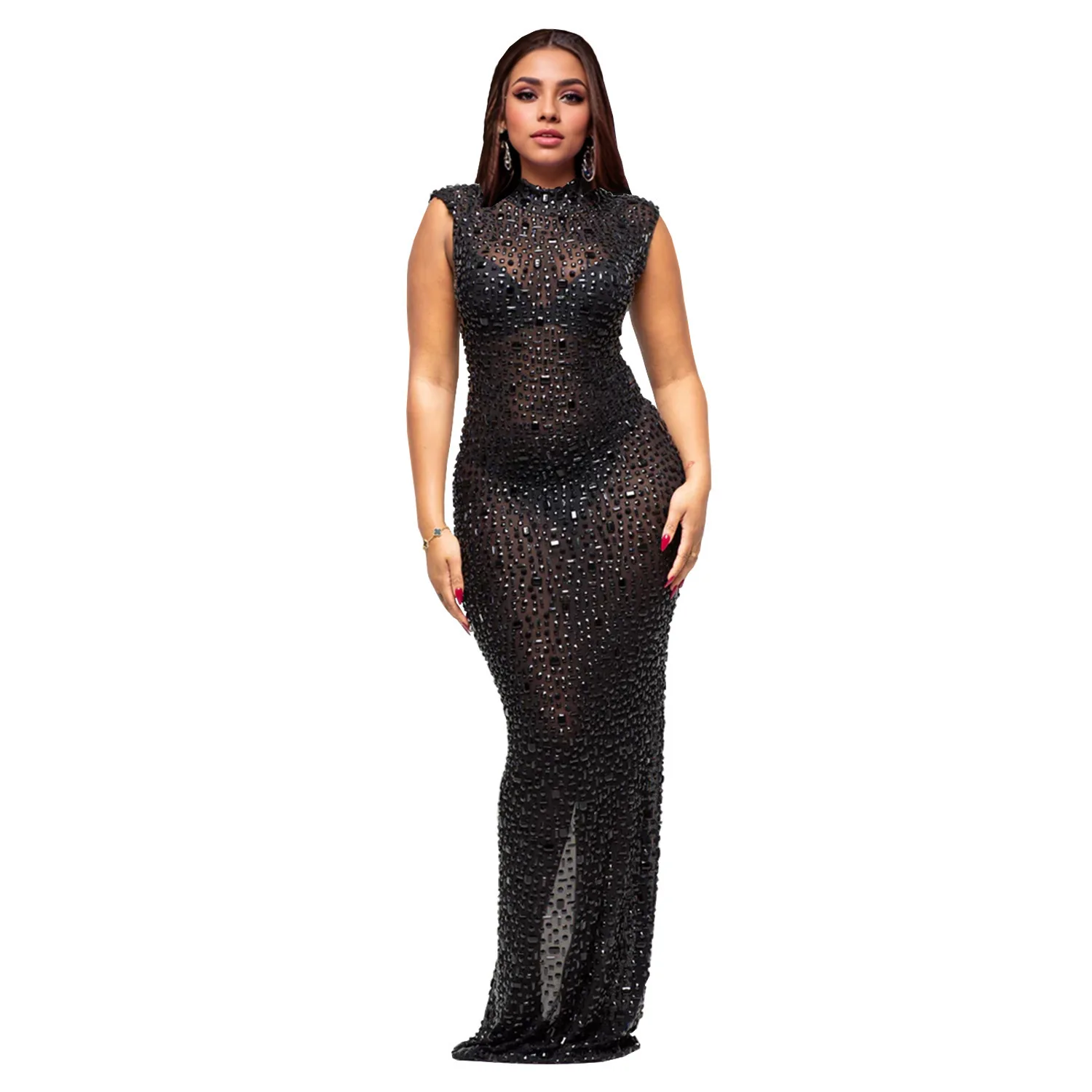 Sparkly Sheer Sleeveless Stretch Long Dress Women Sexy Mesh Celebrate Evening Prom Luxury Birthday Evening Party Wear O36W
Sparkly Sheer Sleeveless Stretch Long Dress Women Sexy Mesh Celebrate Evening Prom Luxury Birthday Evening Party Wear O36W