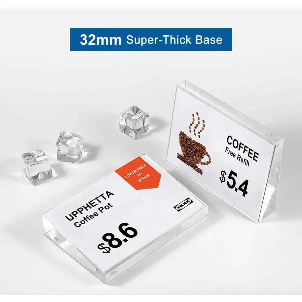 1pcs 90*55mm Crystal Acrylic Sign Board 32mm Thick Desktop Bevel Information Display Card High Transparent Photo Frame
1pcs 90*55mm Crystal Acrylic Sign Board 32mm Thick Desktop Bevel Information Display Card High Transparent Photo Frame