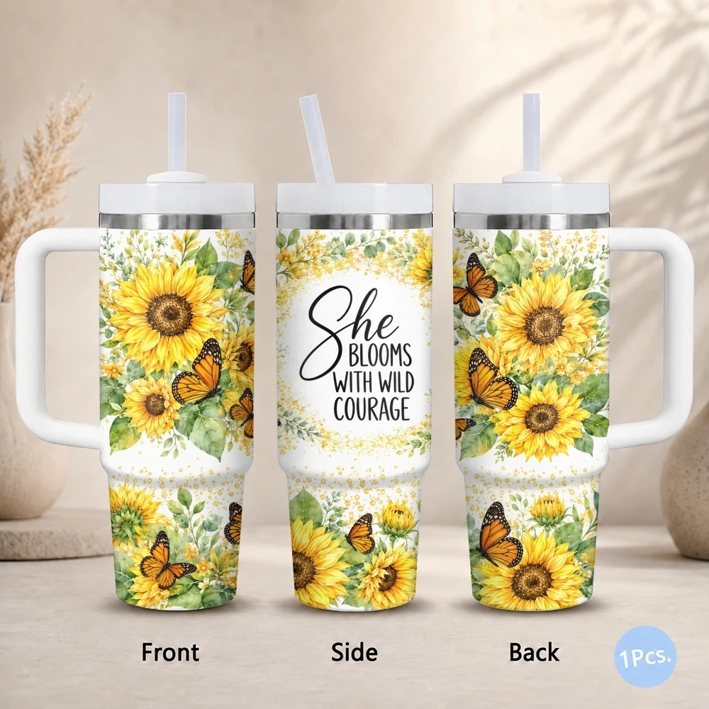 Butterflies Yellow Strong Vacuum Flasks 40oz Thermal Stainless Steel Tumbler with Handle Straw Leakproof Mug
Butterflies Yellow Strong Vacuum Flasks 40oz Thermal Stainless Steel Tumbler with Handle Straw Leakproof Mug