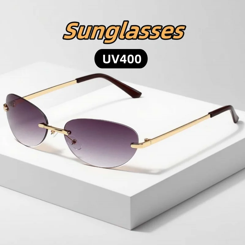 Popular Frameless Oval UV400 Sunglasses Ultra Light Personality Ultraviolet-proof Street Photography Fashion Shades Glasses
Popular Frameless Oval UV400 Sunglasses Ultra Light Personality Ultraviolet-proof Street Photography Fashion Shades Glasses