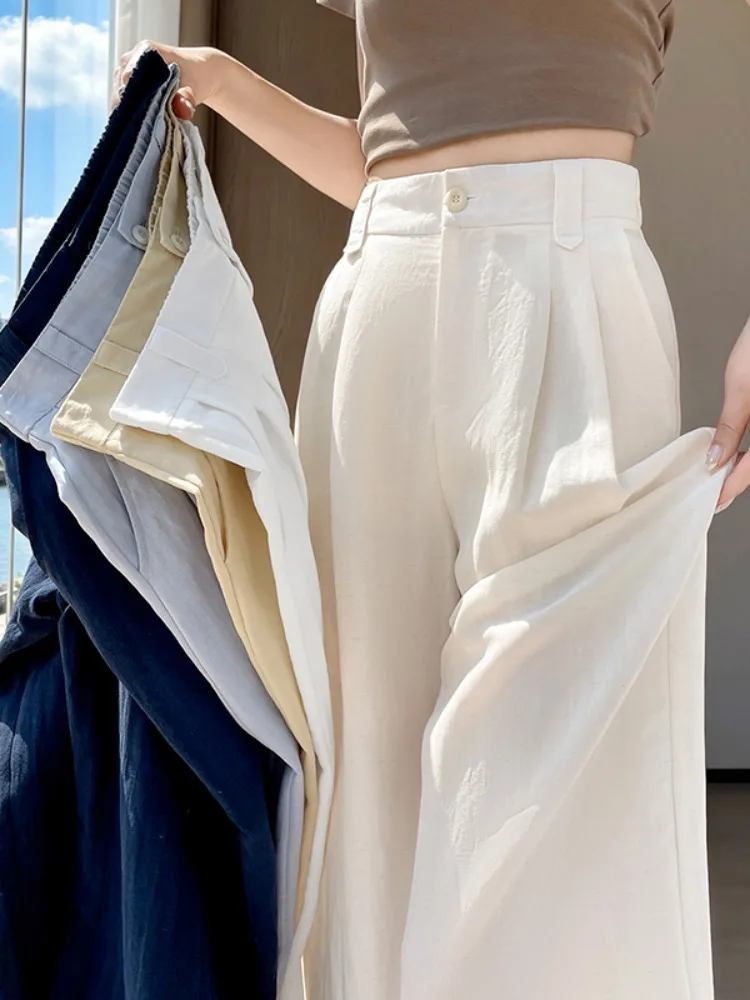 Kumikumi Women's High Waist Wide Leg Casual Pants Thin Pure Color Loose Fit Summer Slimming Trousers Versatile Floor-Length
Kumikumi Women's High Waist Wide Leg Casual Pants Thin Pure Color Loose Fit Summer Slimming Trousers Versatile Floor-Length