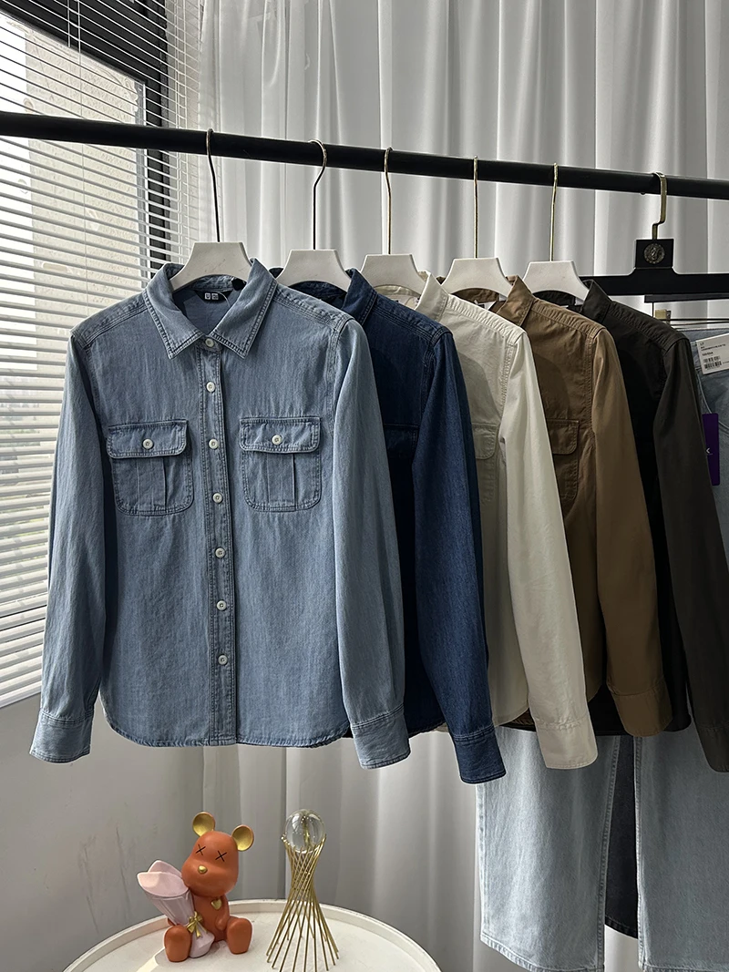 Women's Casual Sle Long Sve Denim Work irt Cotton Breathable Outdoor Lightweight Autumn New Faion Jeans Jaet
Women's Casual Sle Long Sve Denim Work irt Cotton Breathable Outdoor Lightweight Autumn New Faion Jeans Jaet