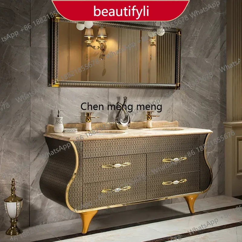 X188 Nordic Luxury Golden Bathroom Mirror Wall-mounted Modern Simple Ceramic Bathroom Cabinet Combo Furniture
X188 Nordic Luxury Golden Bathroom Mirror Wall-mounted Modern Simple Ceramic Bathroom Cabinet Combo Furniture