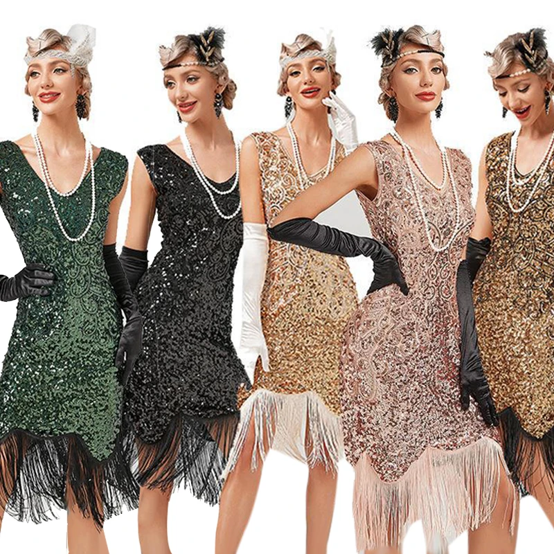 Summer 1920s Vintage Dress Tassel Flapper Dresses Prom Wedding Party Beaded Sequin Fringed O-Neck Women 30S Costume
Summer 1920s Vintage Dress Tassel Flapper Dresses Prom Wedding Party Beaded Sequin Fringed O-Neck Women 30S Costume