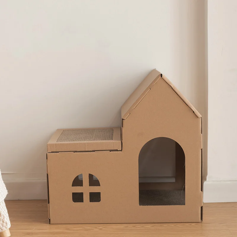 Custom House Shape Corrugated Paper Cat Scratching Board with Catnip Scratcher Nest Furniture Cat House
Custom House Shape Corrugated Paper Cat Scratching Board with Catnip Scratcher Nest Furniture Cat House