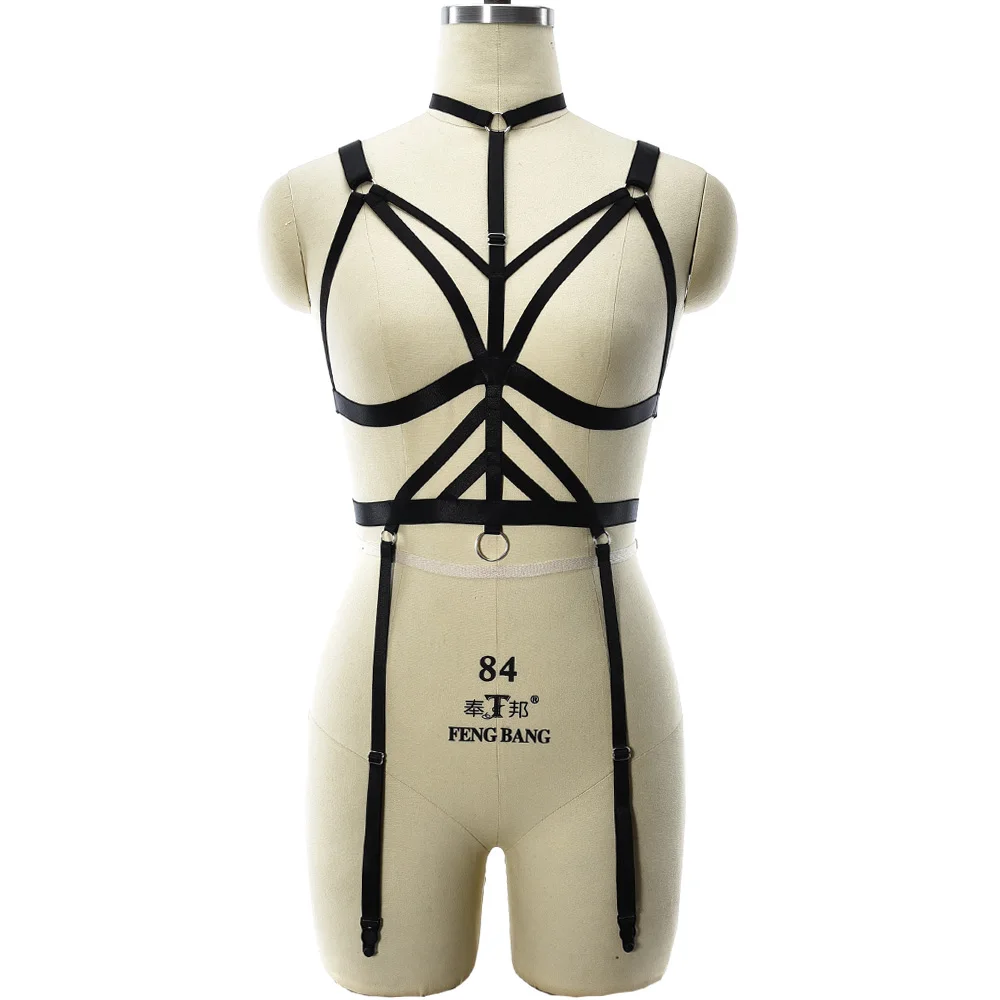 Black Women Rave Wear Sexy Leg Garter Suspender Belt Elastic Punk Body Harness Bodysuit Fetish Bondage Body Cage Lingerie Set
Black Women Rave Wear Sexy Leg Garter Suspender Belt Elastic Punk Body Harness Bodysuit Fetish Bondage Body Cage Lingerie Set