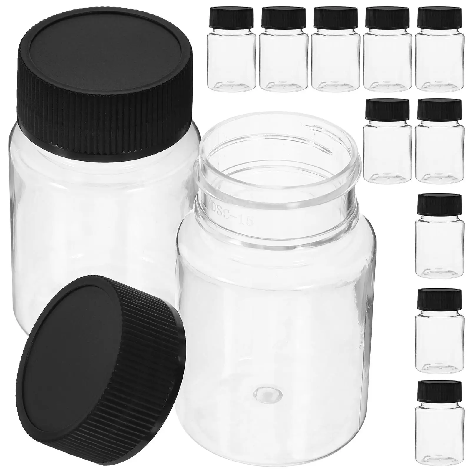 12 Pcs 50ml Sampling Bottles Wide Mouth Black Cap Sealed Containers Small Vials Lab Home Travel Plastic Bottle
12 Pcs 50ml Sampling Bottles Wide Mouth Black Cap Sealed Containers Small Vials Lab Home Travel Plastic Bottle