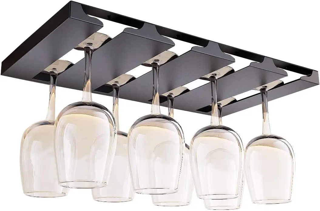 Stainless Steel Under Shelf Wine Glass Holder, 4 Row Rack for Stemware Drying and Storage
Stainless Steel Under Shelf Wine Glass Holder, 4 Row Rack for Stemware Drying and Storage