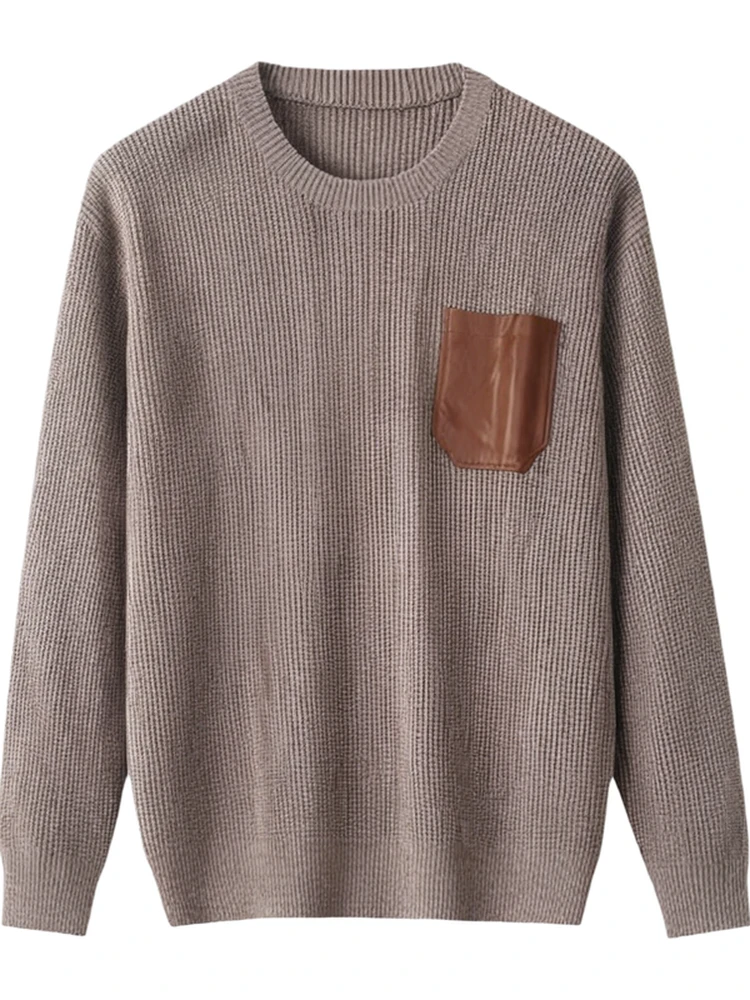 Loose Long Sve round Ne Knitted Sweater for Men Brown with ket Autumn Winter Casual Sle Wool Blend Comfortable Brea...
Loose Long Sve round Ne Knitted Sweater for Men Brown with ket Autumn Winter Casual Sle Wool Blend Comfortable Brea...