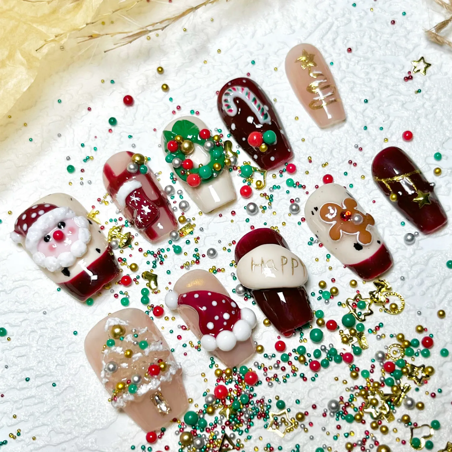 Christmas Ladder Boutique Wear Nail 3D Three-dimensional Painted Christmas Tree Nail Art
Christmas Ladder Boutique Wear Nail 3D Three-dimensional Painted Christmas Tree Nail Art