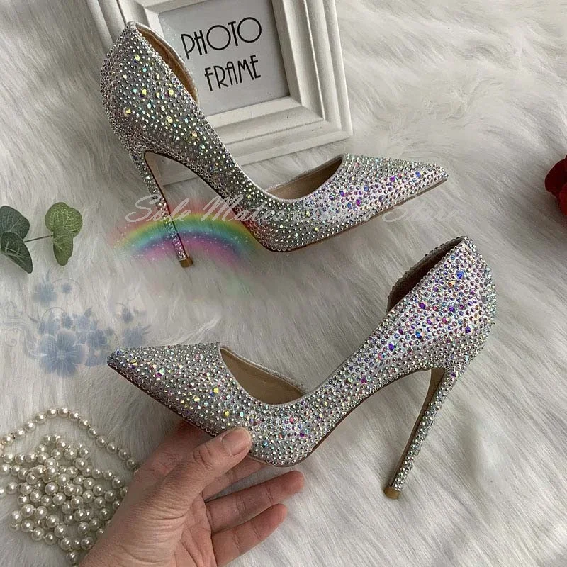 Luxury Silver Rhinestone Women's Pumps Pointed Toe Side Hollow Stiletto Wedding Shoes Banquet Versatile Slip On Dress Shoes
Luxury Silver Rhinestone Women's Pumps Pointed Toe Side Hollow Stiletto Wedding Shoes Banquet Versatile Slip On Dress Shoes