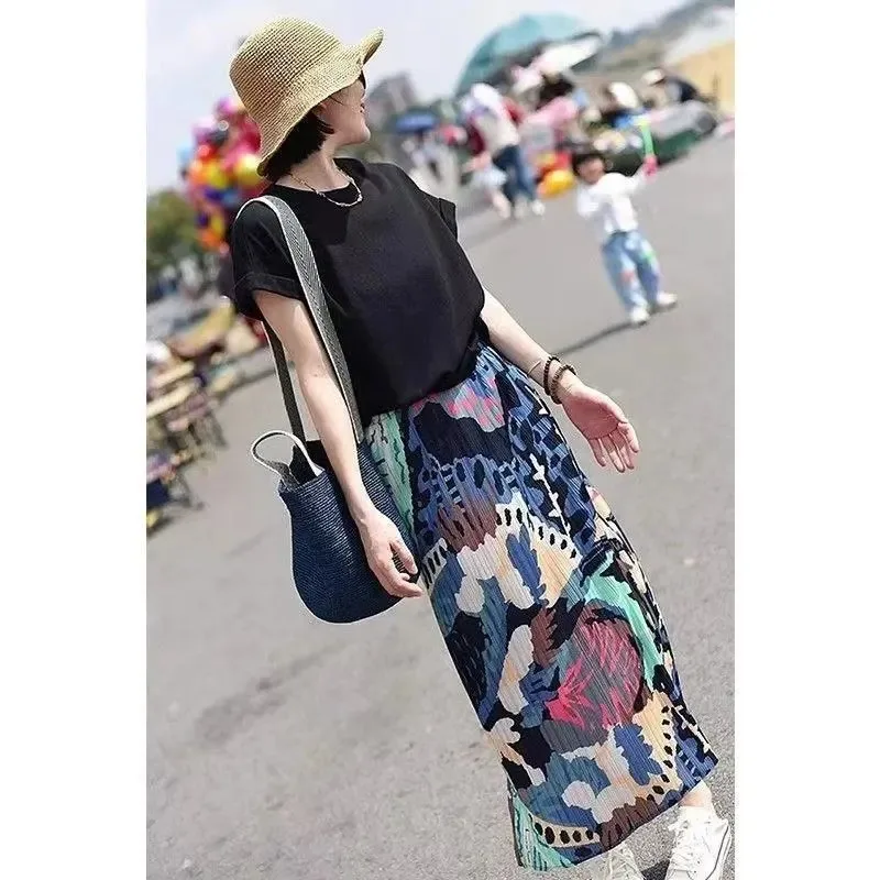 Women's Pleated Abstract Print Midi Skirt High Waist Casual A-line Skirt
Women's Pleated Abstract Print Midi Skirt High Waist Casual A-line Skirt