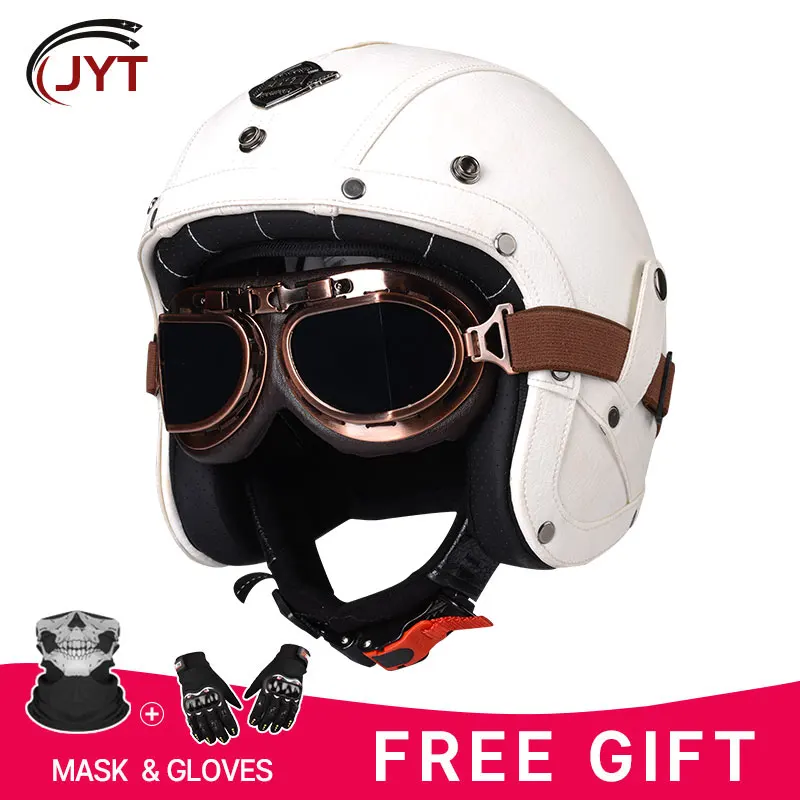 Open Face Helmet for Men Retro 3/4 Face Motorcycle Helmets Leather Vintage Jet Helmet with Goggles Four Seasons DOT Approved
Open Face Helmet for Men Retro 3/4 Face Motorcycle Helmets Leather Vintage Jet Helmet with Goggles Four Seasons DOT Approved