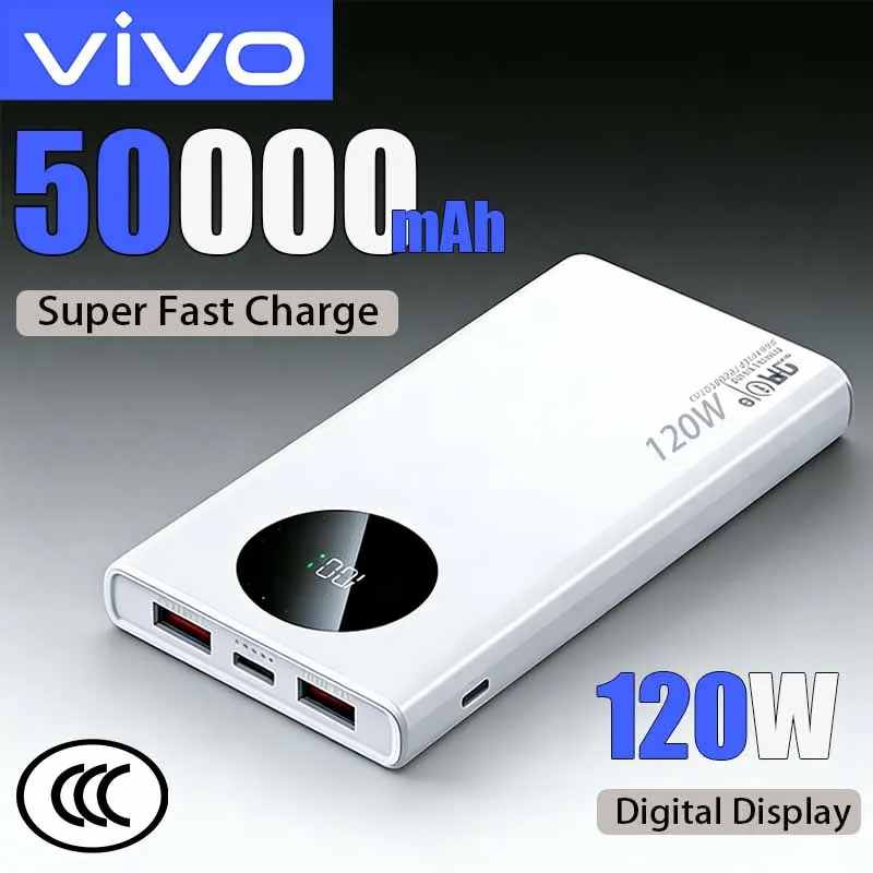 Портативное зарядное устройство VIVO 50000 мАч, 120 Вт, супербыстрая зарядка, цифровой дисплей, Type-C USB, для iPhone, Samsung, Huawei, новинка 2026 года
Портативное зарядное устройство VIVO 50000 мАч, 120 Вт, супербыстрая зарядка, цифровой дисплей, Type-C USB, для iPhone, Samsung, Huawei, новинка 2026 года
