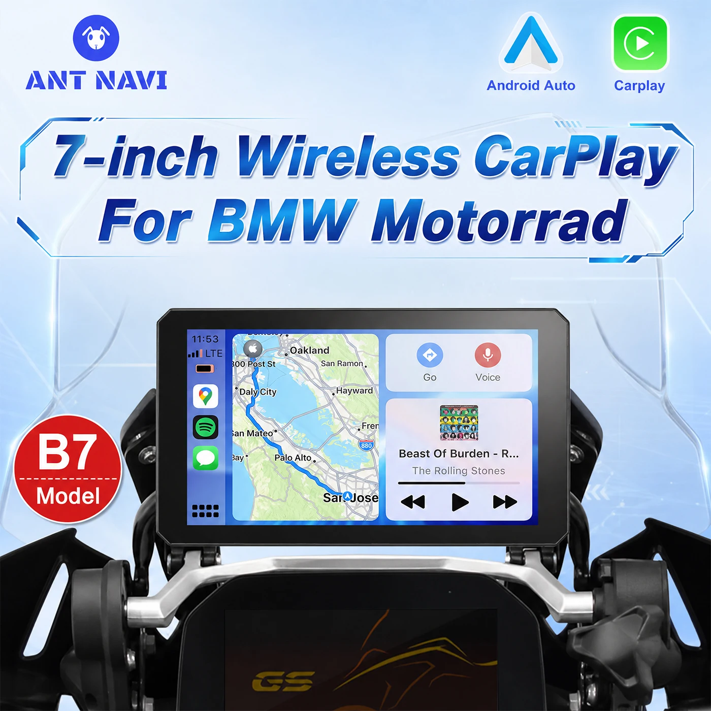 B7 7" Motorcycle GPS Navigator Wireless CarPlay Android Auto Touch Screen For BMW Motorcycles Linux OS Display
B7 7" Motorcycle GPS Navigator Wireless CarPlay Android Auto Touch Screen For BMW Motorcycles Linux OS Display